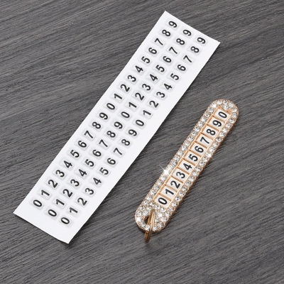 Móc Chìa Khóa Xe Hơi Đính Đá Có Mặt Số Điện Thoại Chống Thất Lạc Thời Trang Cho Nam Và Nữ