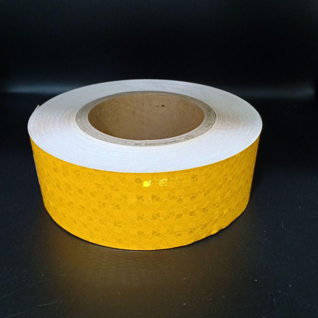 Băng keo tape grid phản quang - Vàng Trơn - Kích thước 5cmx30m - STICKER FACTORY