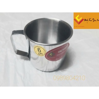 Ca inox ,cốc uống nước inox size 6,7,8 Vietcook ,ca inox có quai cầm,hàng việt nam dày dặn dễ sử dụng