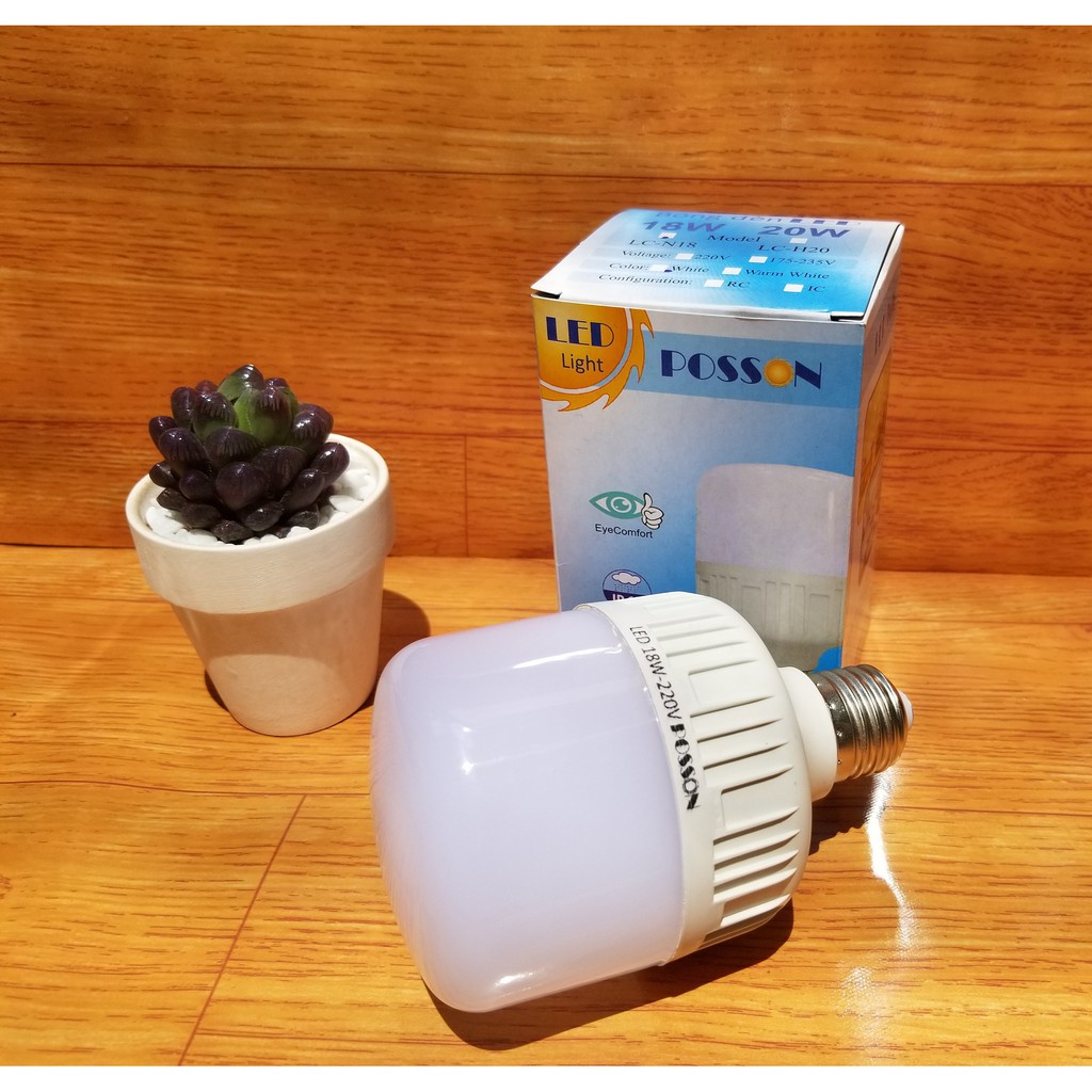 Bóng đèn Led trụ 5w 9w 10w 12w 18w bup trụ bulb tiết kiệm điện kín chống nước Posson LC-N5-18x | BigBuy360 - bigbuy360.vn