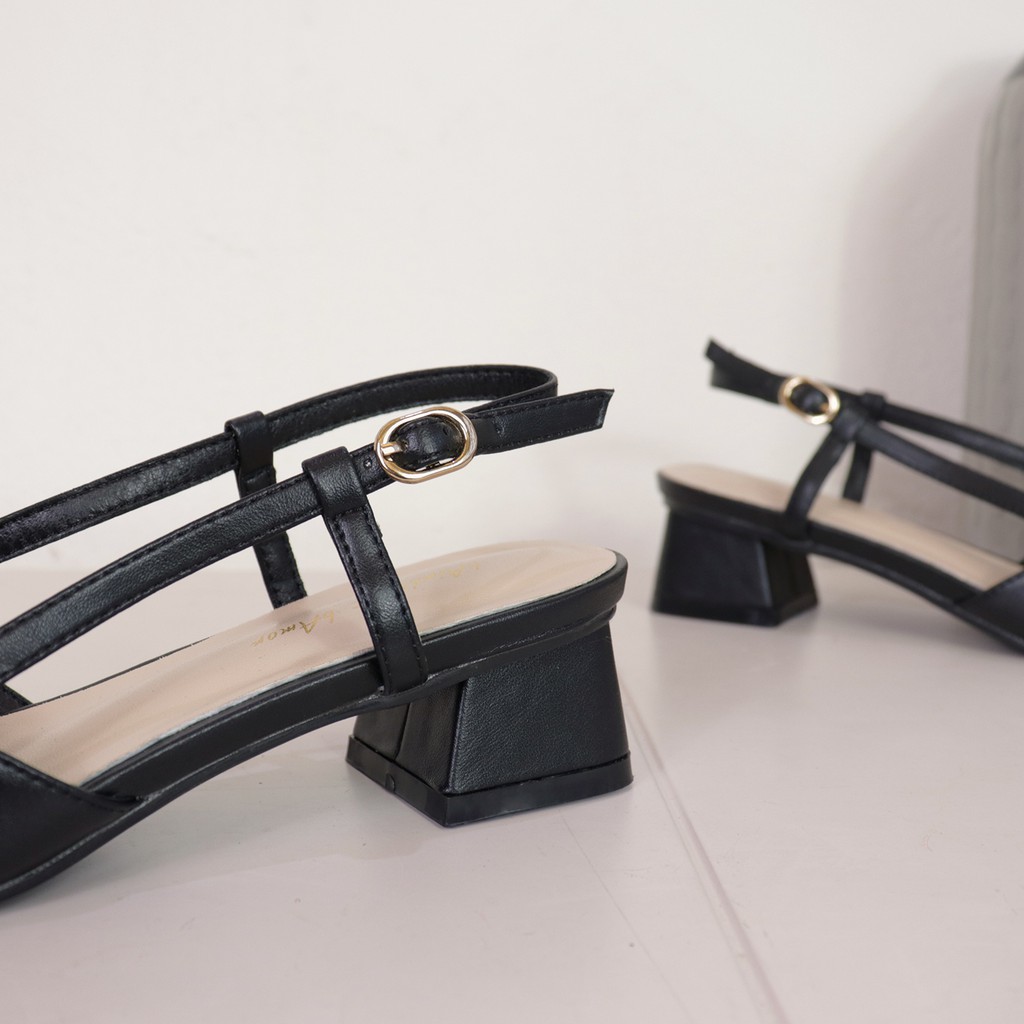 Giày Cao Gót Nữ bAimée &amp; bAmor Sandal Slingback Quai Hậu Đan 3D Đế Vuông Công Sở Cao 3cm Thời Trang Đẹp Cao Cấp MS0013
