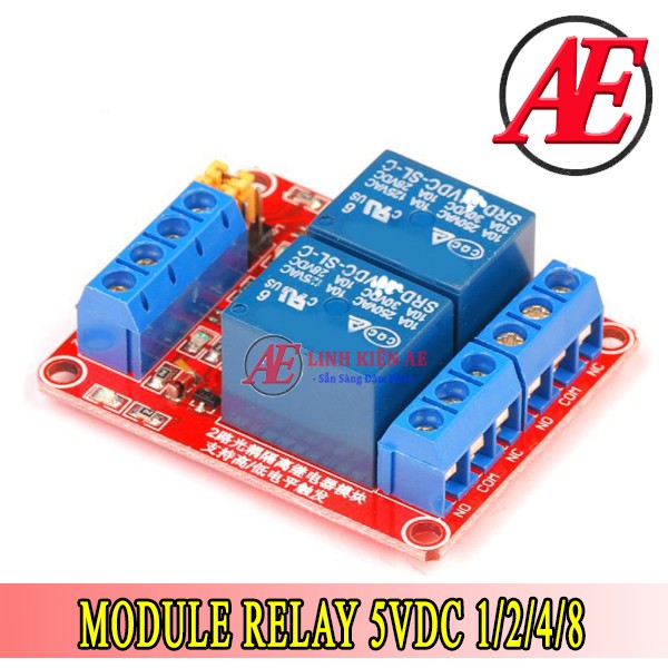 Module Relay 5VDC 1/2/4/8 Kênh High Chất Lượng