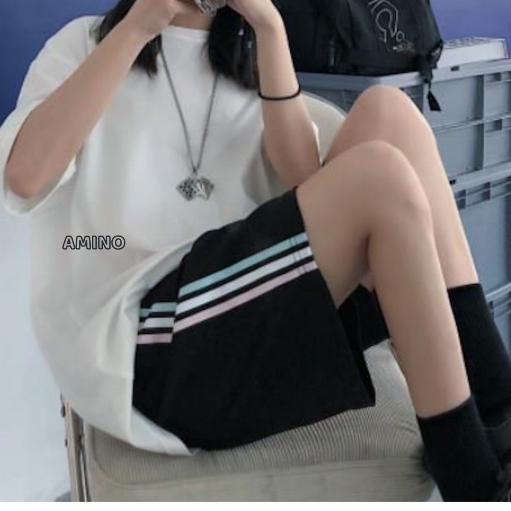 Quần short 3 sọc line phối màu/ Quần đùi ống rộng 3 sọc lửng | BigBuy360 - bigbuy360.vn