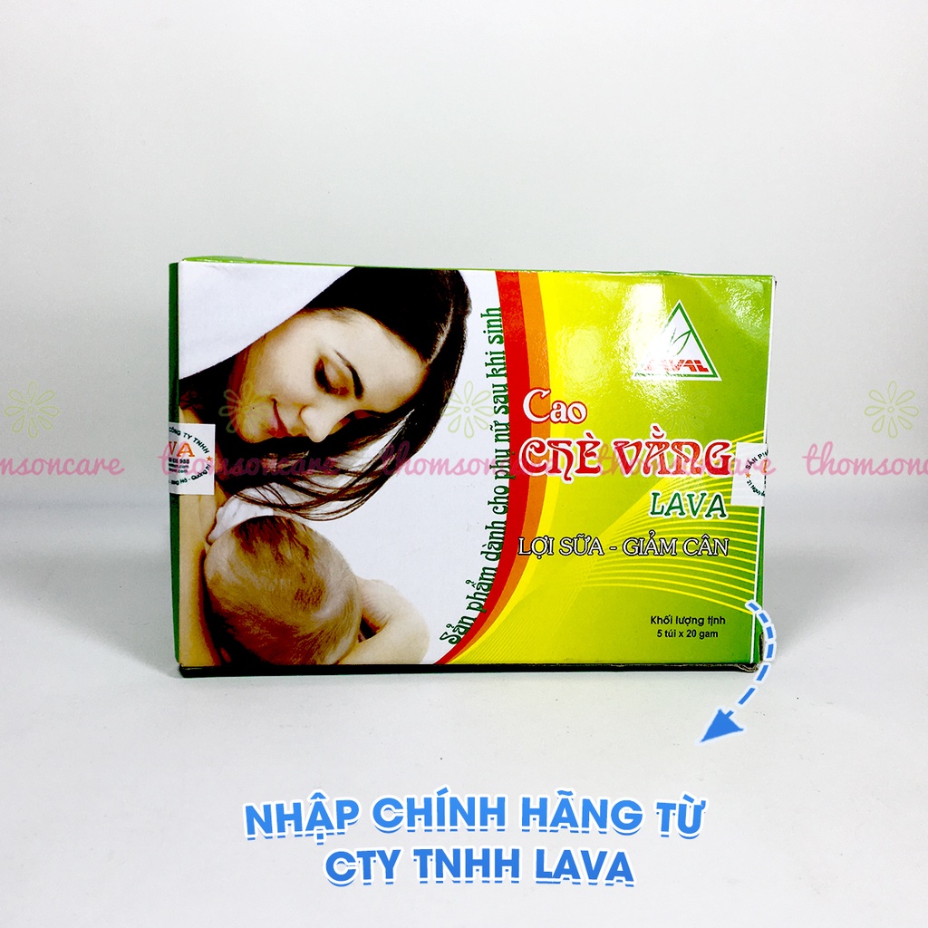Cao chè vằng lợi sữa cho mẹ sau sinh Lava Hộp 5 gói lá vằng giảm cân, hạ mỡ máu, tăng sữa mẹ