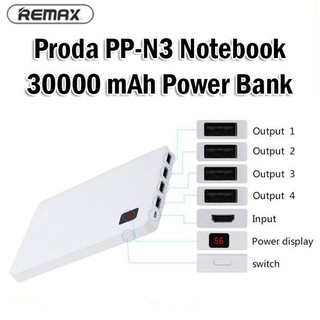 Pin Dự Phòng Proda Notebook 30000mah 4 cổng USB PP-N3