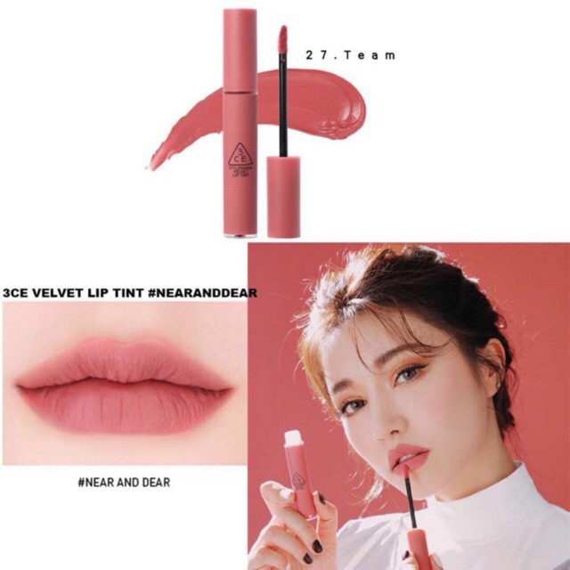 Son Kem Lì 3CE Velvet Lip Tint Màu Near And Dear - Sắc Hoa Hồng Khô