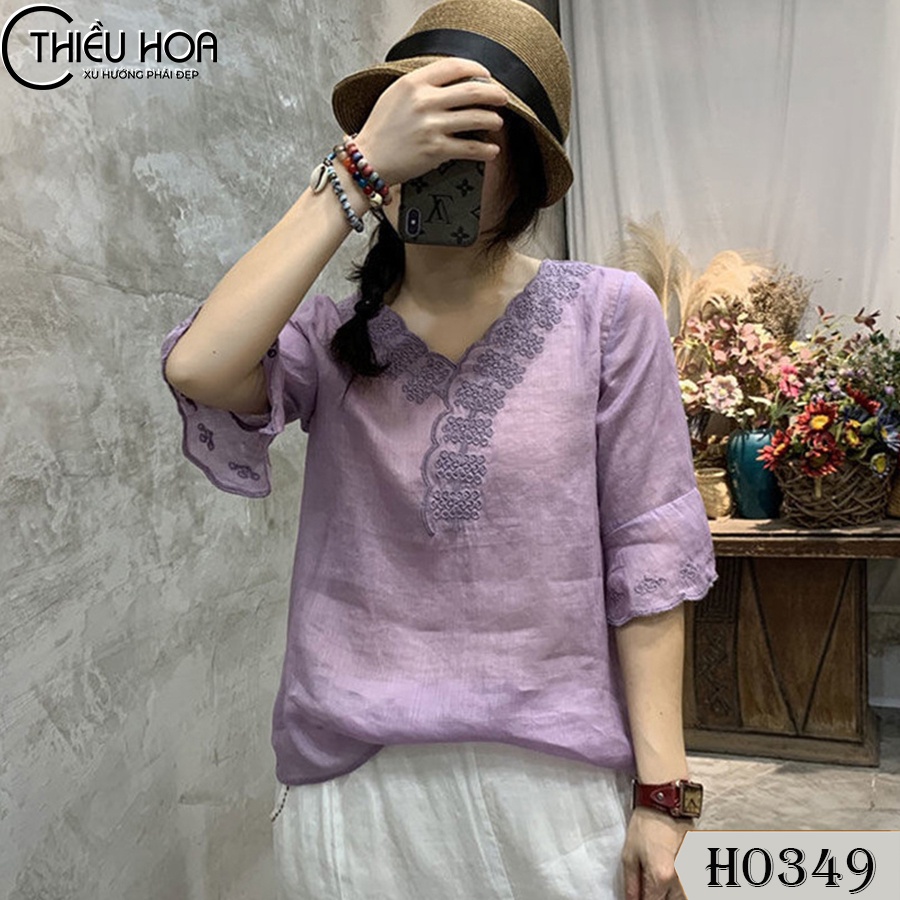 Áo tơ xước thiết kế kiểu dáng trẻ trung, năng động Thiều Hoa H0349