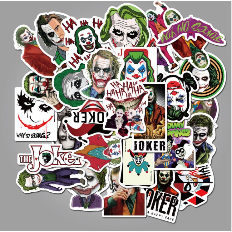 Sticker JOKER nhựa PVC không thấm nước, dán nón bảo hiểm, laptop, điện thoại, Vali, xe