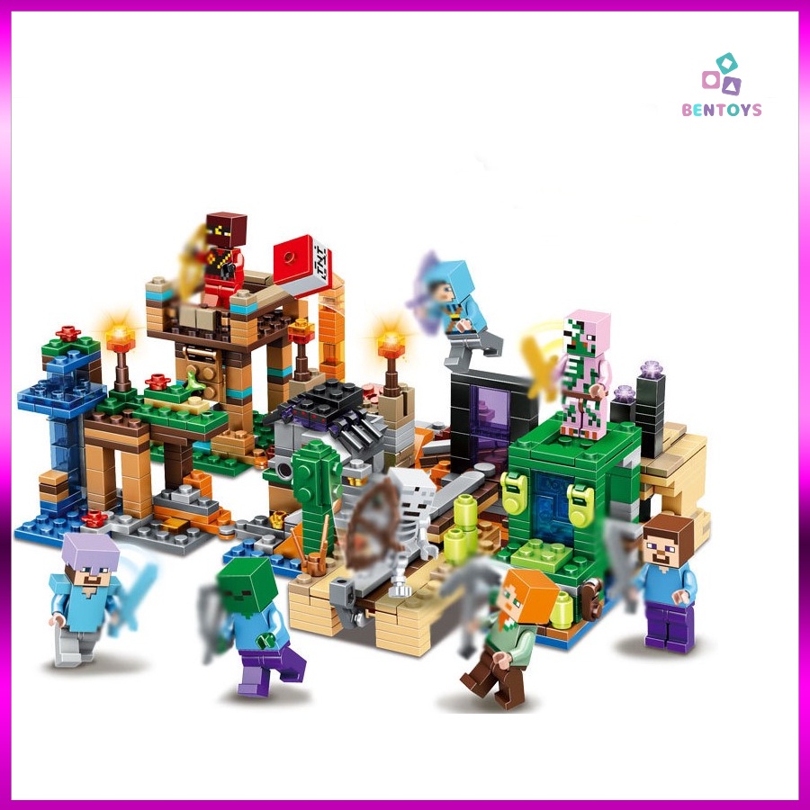 đồ chơi lắp ráp lego minecraft cho bé khu chợ đen mã 6065 BENTOYS