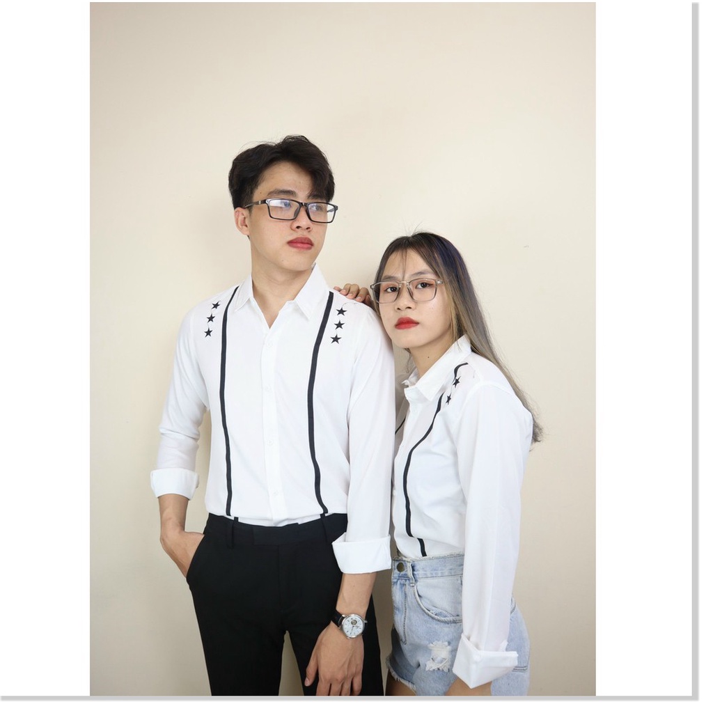 Áo sơ mi in thêu dài tay nam nữ cực đẹp phù hợp phong cách thời thượng KOKO MI FASHION