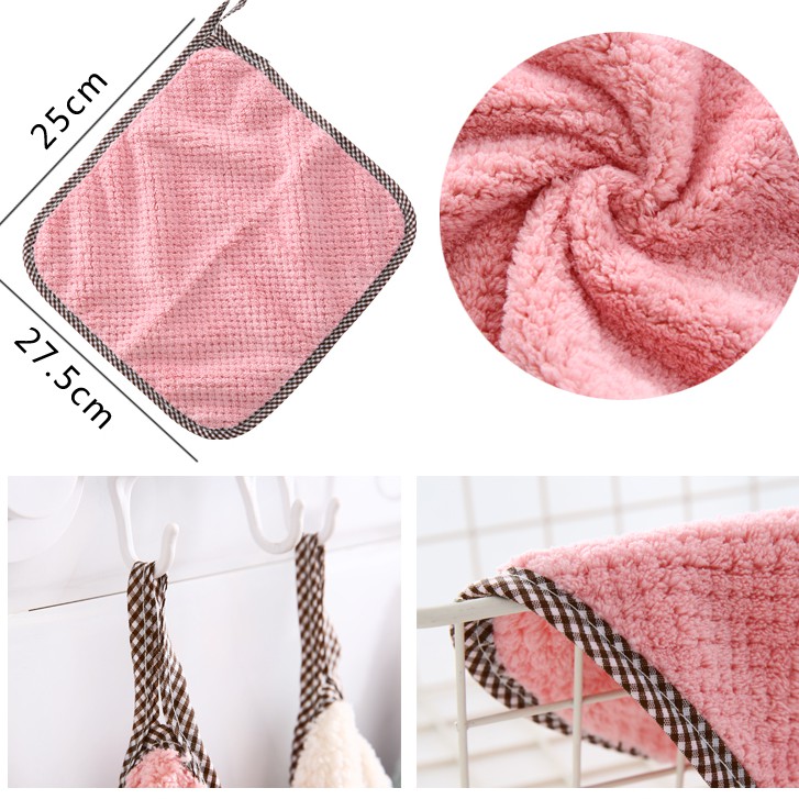 Khăn Cotton Lau Bếp Thấm Hút Tốt Có Viền Loại Xịn