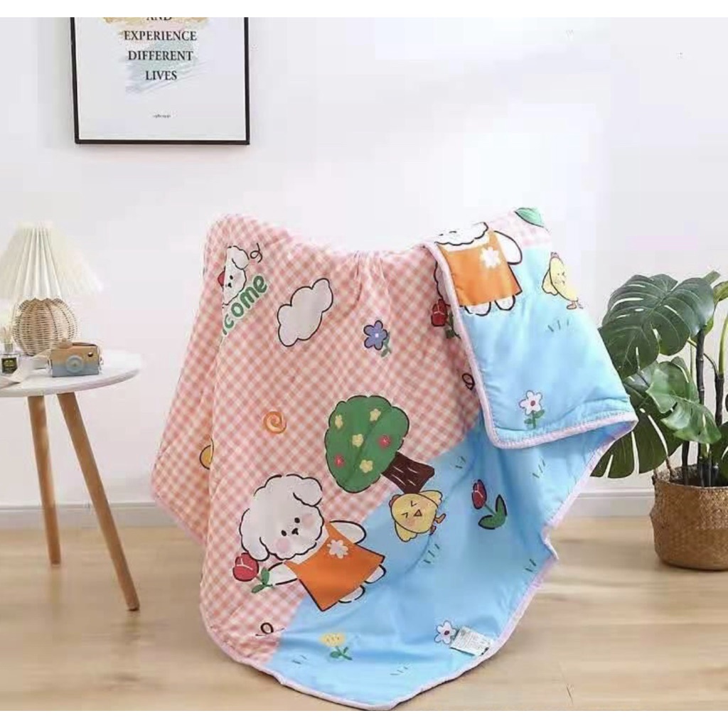 Chăn đũi hè cho bé sơ sinh, Thị Nhím Store, Chăn đũi cho bé đi học, đi chơi siêu mềm KT 1.1 x 1.5 mét