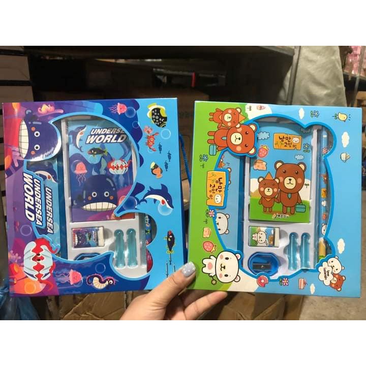 Hộp đồ dùng học tập 8 MÓN tiện lợi cho bé học