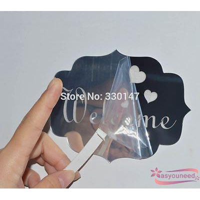 Sticker dán tường dòng chữ Welcome 3D bằng acrylic trang trí nội thất