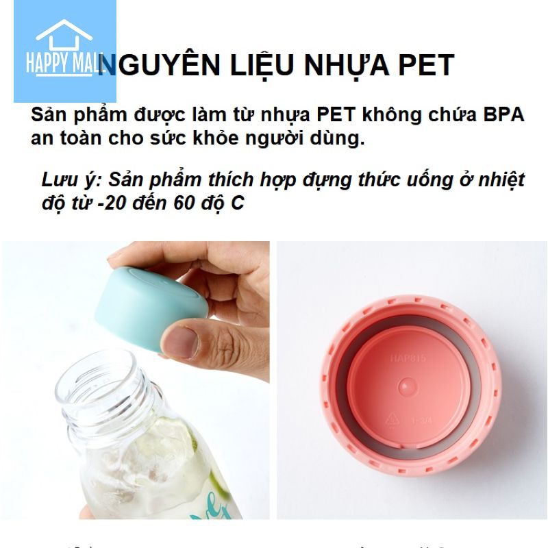 Bình nước Lock&amp;Lock Milky. dung tích 500ml nhựa PET BPA Free HAP6544