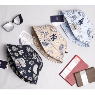 Nón bucket NY MLB Yankee NY012 cực đẹp, chất vải cotton thổ cẩm Hàn Quốc cao cấp màu đen trắng logo in thêu