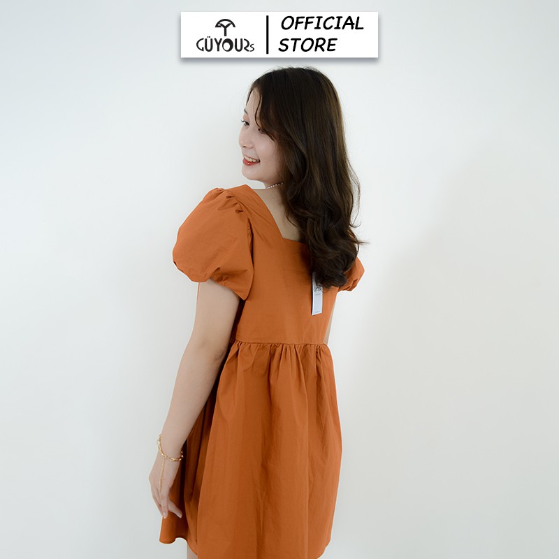 [TẶNG QUÀ KẸP TÓC ] Đầm tay phồng Babydoll GUYOURs thiết kế cổ vuông dáng xòe cute freesize GUV111 | BigBuy360 - bigbuy360.vn