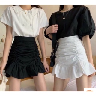 Chân váy body nhún đuôi cá cạp cao