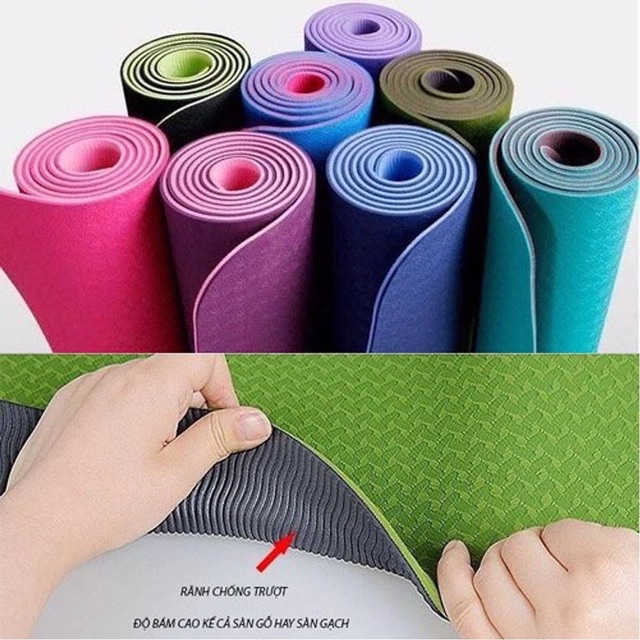 Thảm tập yoga 2 lớp chống trơn trượt kích thước 183 x 61cm