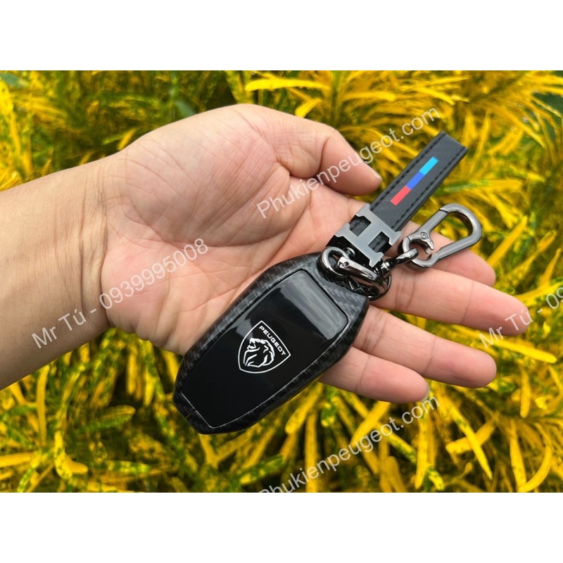 Ốp chìa khoá hợp kim carbon xe Peugeot 2008 3008 5008