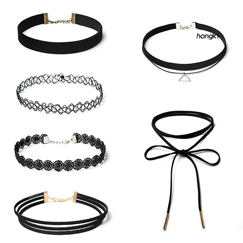 Bộ 6 cái vòng cổ choker phong cách độc lạ sành điệu cho nữ