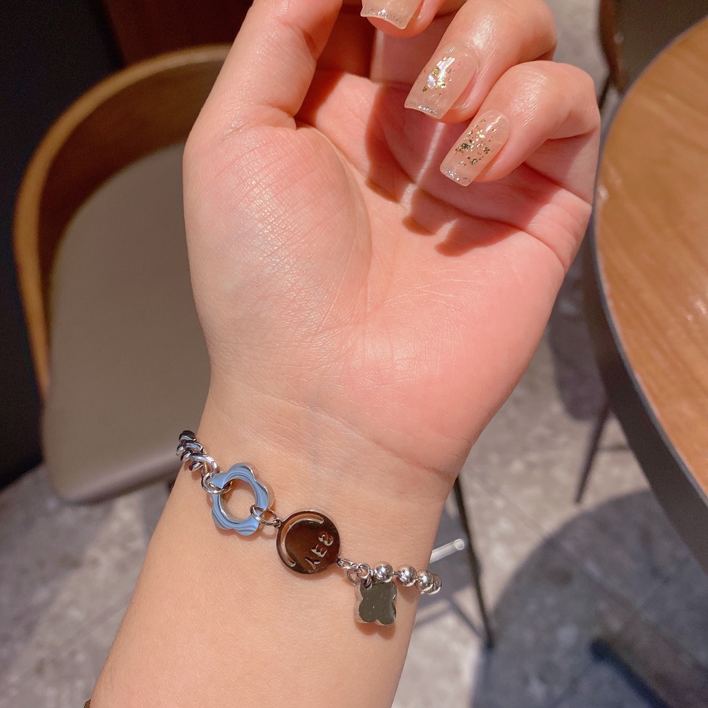 Vòng Tay Dây Xích 19A1103 Họa Tiết Mặt Cười Phong Cách Harajuku Thời Trang