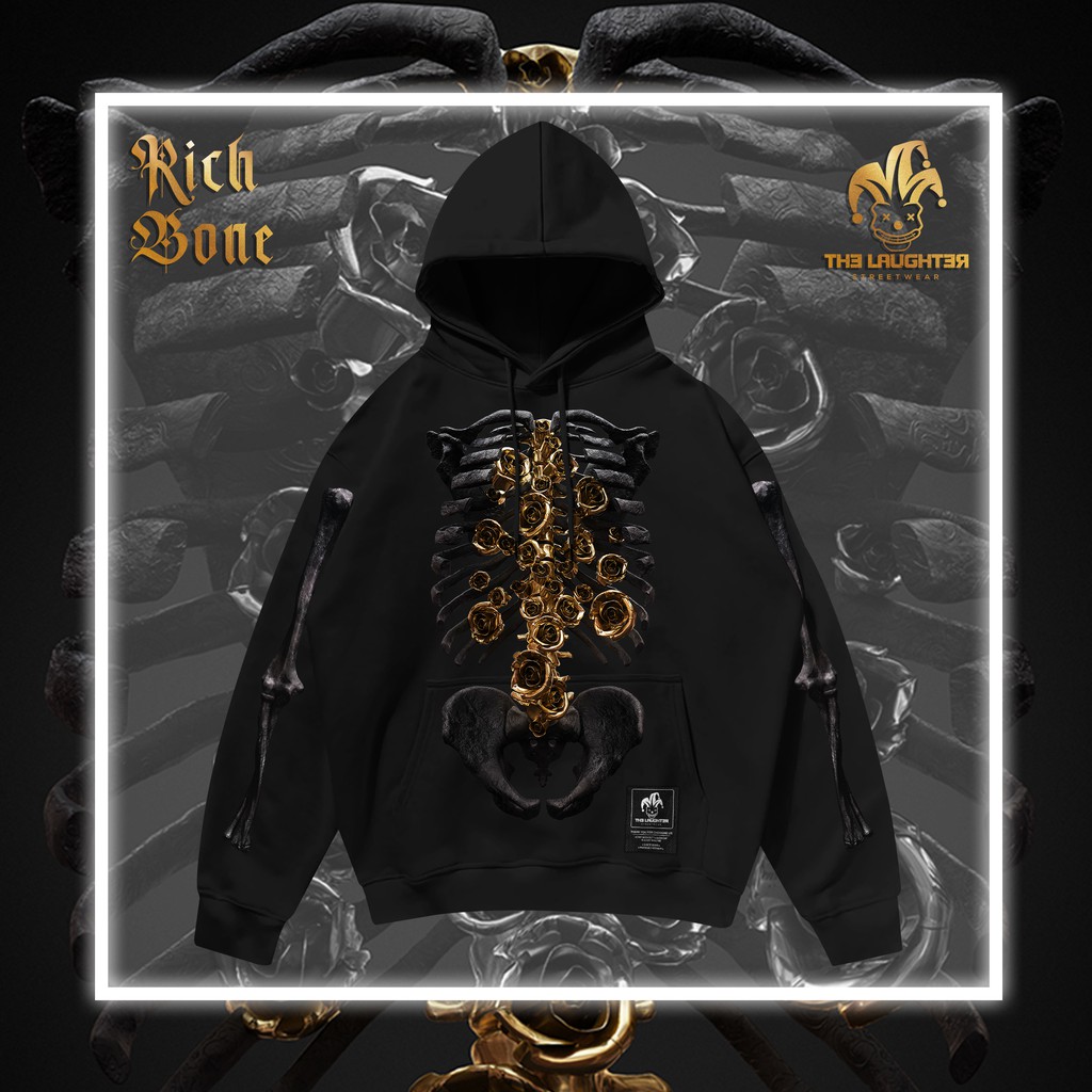 The Laughter - HOODIE RICH BONE - Áo MŨ NỈ DA CÁ