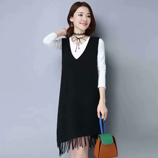 Sets 2 Mua Váy len tặng áo len đen