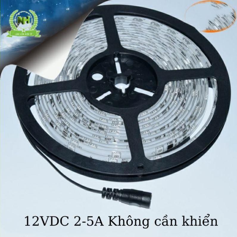 Cuộn 5M Led Nháy Đuổi 12VDC Không Cần Điều Khiển Có Keo Chống Nước Loại Tốt