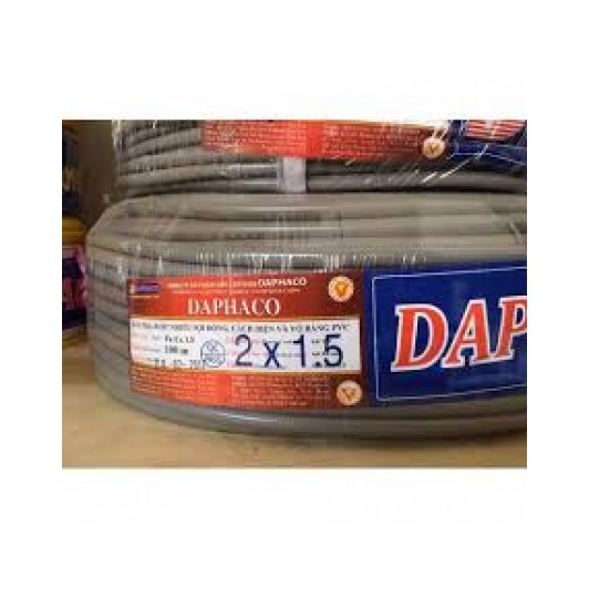 Dây điện 2x1.5 bọc xám DAPHACO cuộn 100 mét