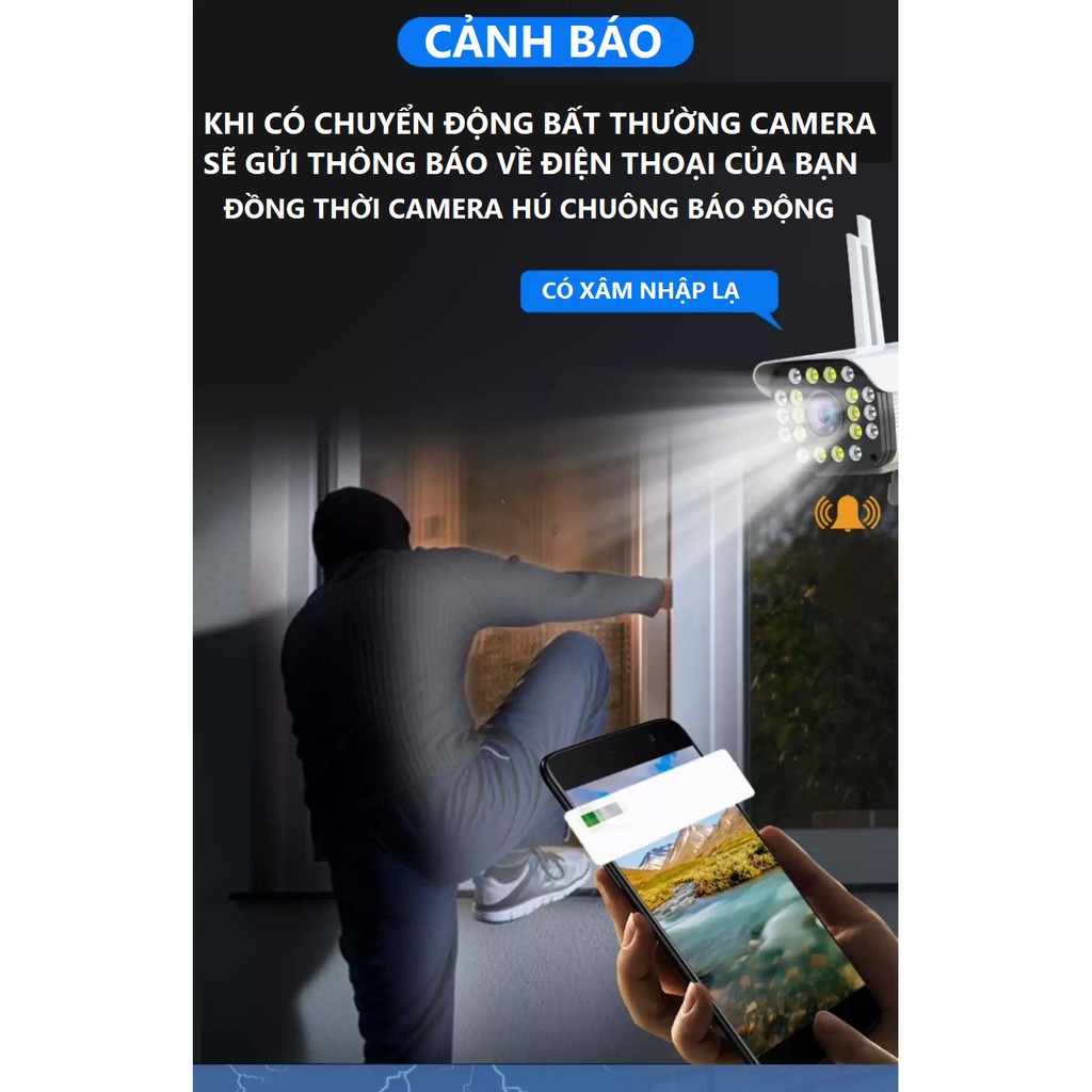 Camera Yoosee 3.0 Mpx Ngoài Trời Xoay 360° 4 râu Xem đêm có màu | BigBuy360 - bigbuy360.vn