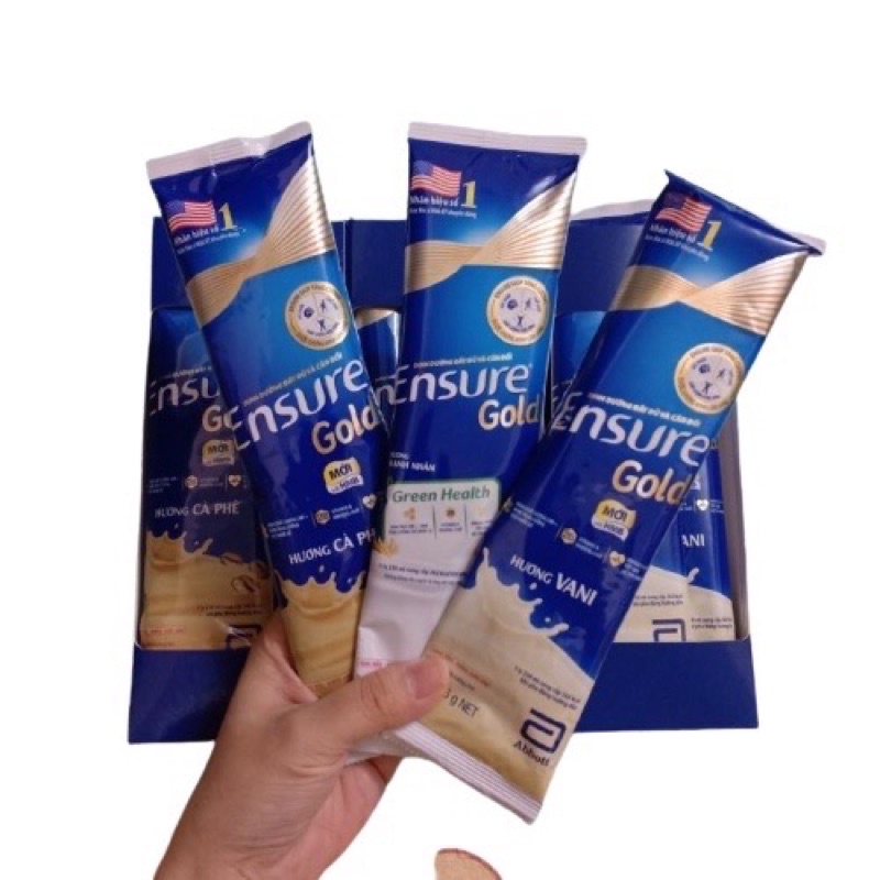 Combo 10 gói Ensure vị VaNi , Hạnh nhân , ÍT Ngọt , Cafe