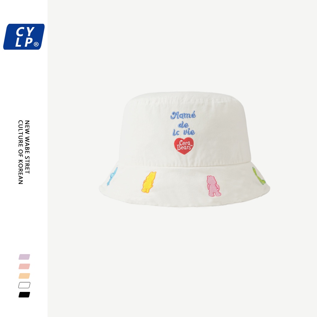 Nón Tai Bèo Vải Cotton Thêu Chữ Và Hình Gấu Dễ Thương Phong Cách Nhật Bản Thời Trang Xuân Hè Cho Nữ