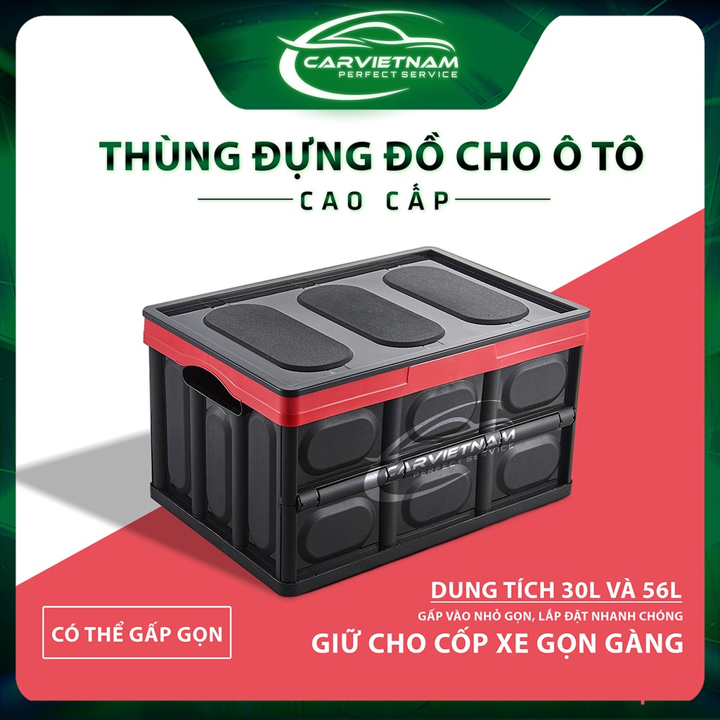 Thùng Đựng Đồ Cốp Xe Ô Tô Gấp Gọn Đa Năng + Tặng Kèm Túi Chống Nước - Dung Tích 30L, 56L - Ccar Vietnam