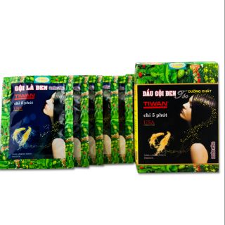 ( Hộp 10 gói )Dầu Gội nhuộm Nâu Đen tóc dưỡng chất Nhân Sâm ( chính hãng )