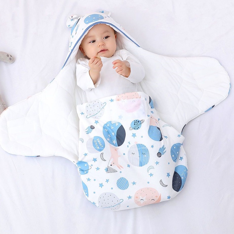 Túi Ngủ Quấn Bé Sơ Sinh Chống Sốc Chất Liệu Cotton