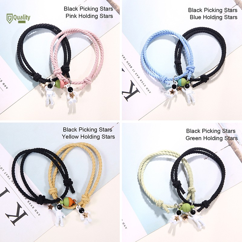 Set 2 Vòng Tay Nam Châm Mặt Hình Phi Hành Gia Thời Trang / Cặp vòng tay có nam châm thiết kế độc đáo thời trang cho các cặp đôi 2pcs | BigBuy360 - bigbuy360.vn