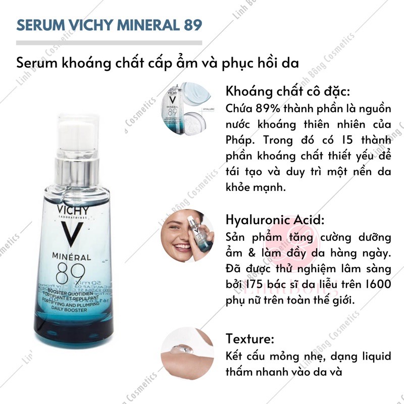 SERUM VICHY MINERAL 89 CẤP ẨM VÀ PHỤC HỒI DA (nội địa Pháp)