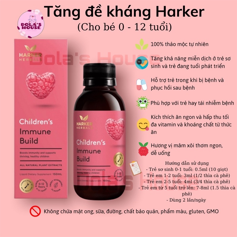 SIRO TĂNG ĐỀ KHÁNG HARKER HỒNG 150ML