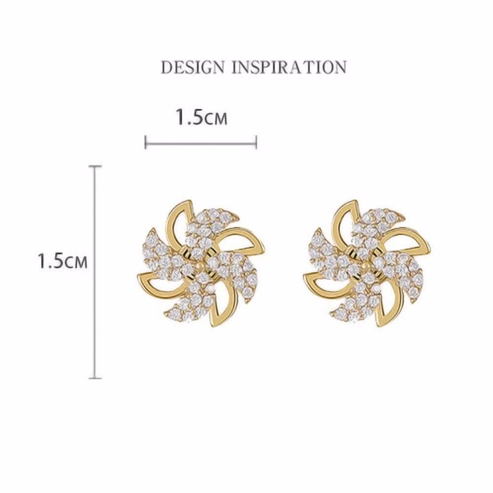 Vanes1 Bông Tai Hình Cối Xay Gió Xoay Thanh Lịch Ngọt Ngào|Bông Tai Hình Cối Xay Gió Bằng Kim Loại Màu Sắc Đơn Giản