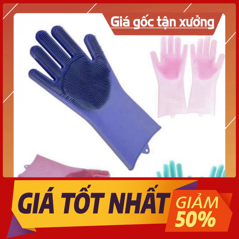 Găng tay rủa bát silicon kiêm miếng rửa bát cực tiện dụng