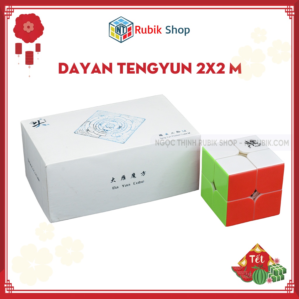 [Rubik 2x2x2] Dayan Tengyun 2x2 M Stickerless/ Màu Đen - Black (Hãng Mod M)