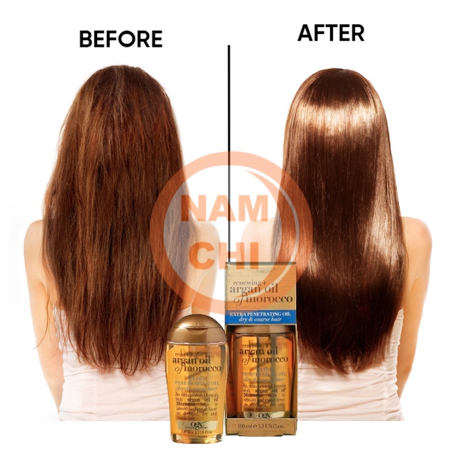 TINH DẦU DƯỠNG TÓC OGX Argan Oil Of Morocco 100ml Cho Tóc Suôn Mượt Bóng Khỏe Chuẩn Nếp Salon (CHUẨN USA)