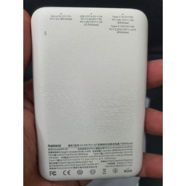 Pin sạc dự phòng Remax RPP 60 dung lượng 10000mAh hỗ trợ sạc nhanh PD - QC 22.5W siêu nhỏ gọn