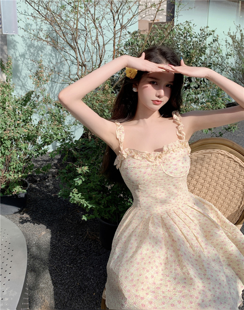 Đầm không tay Họa Tiết Hoa Phong Cách Retro Thời Trang | BigBuy360 - bigbuy360.vn