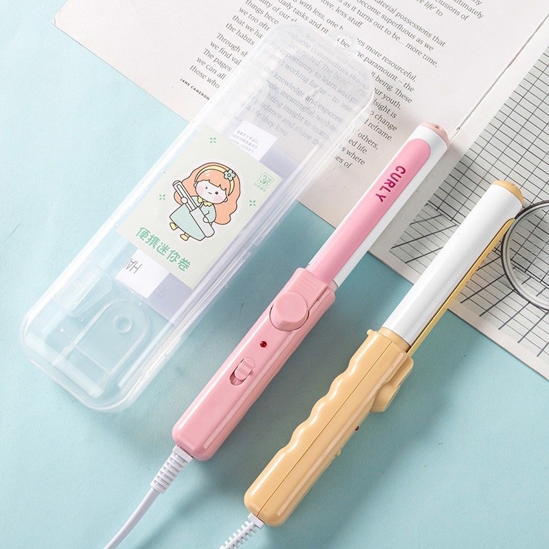Máy uốn tóc Xoăn mini có hộp đựng dễ thương