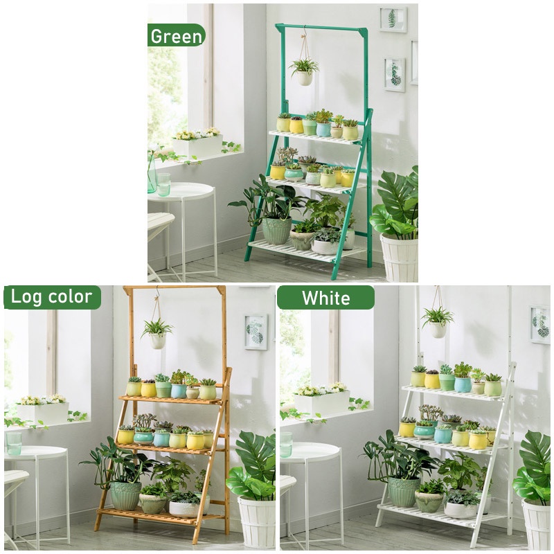 Kệ gỗ trơn NAFENAI nhiều tầng để chậu cây ban công trong nhà