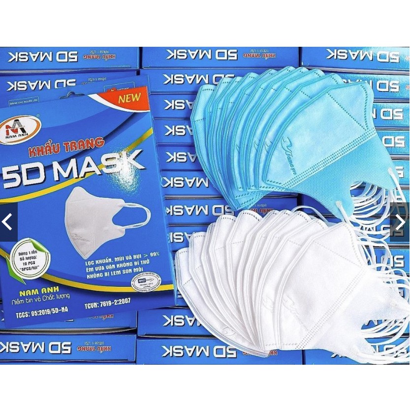 Khẩu trang y tế kháng khuẩn 3 lớp Famapro 5D Mask (10 cái/hộp )