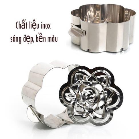 KHUÔN XÔI INOX IN HÌNH HOA HỒNG