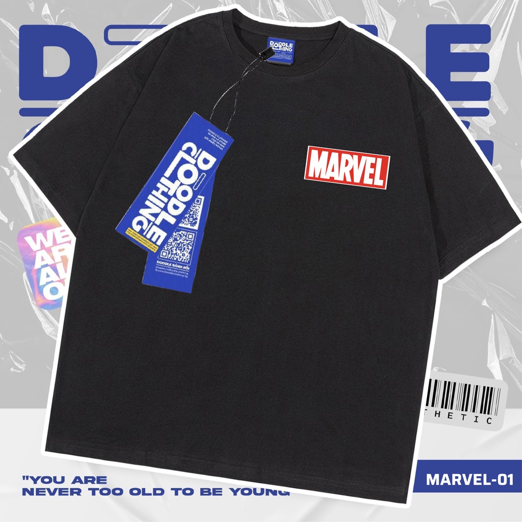 Áo thun nam nữ tay lỡ unisex oversize áo phông form rộng basic tee các mẫu logo marvel siêu ngầu